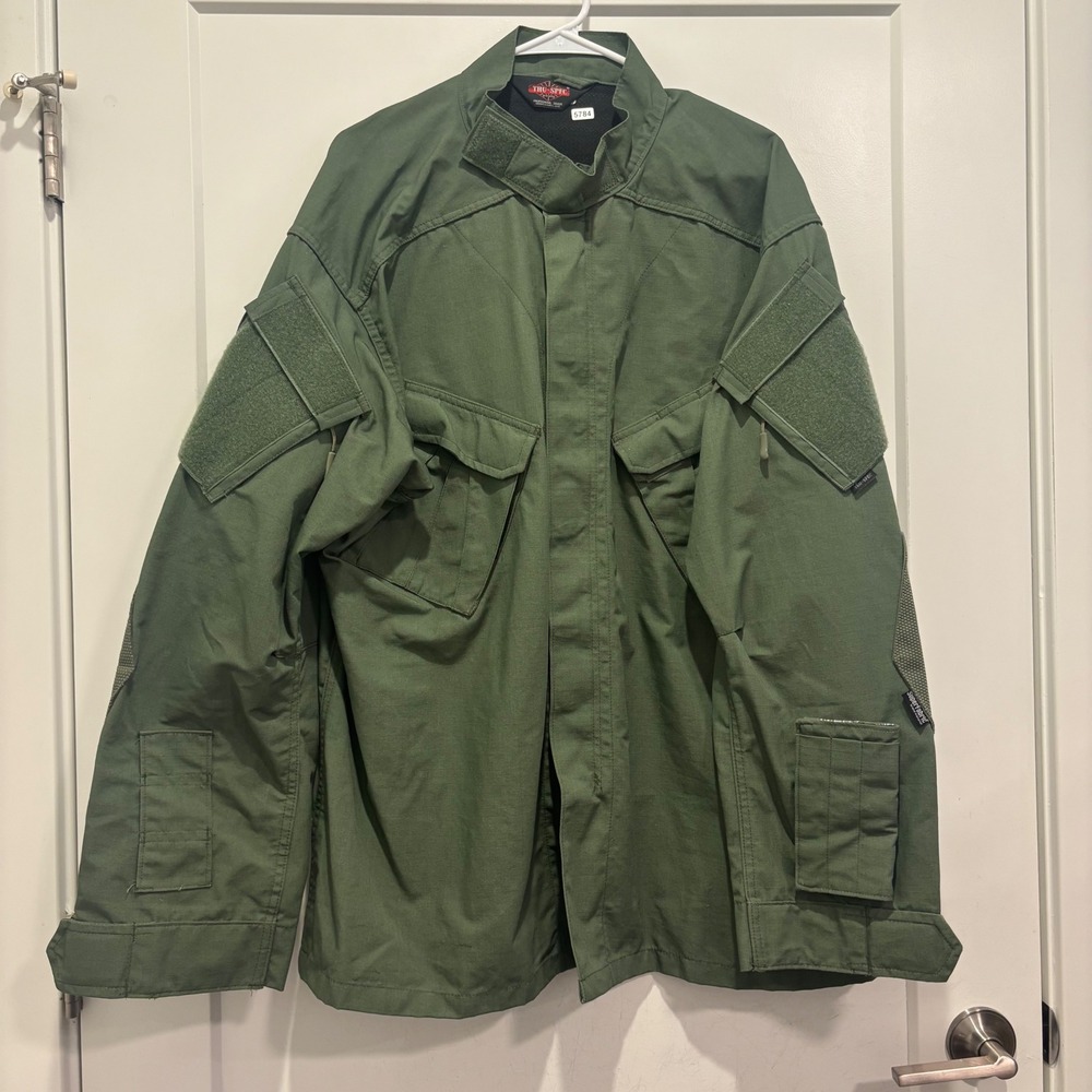 Tru-Spec Mens Olive Green Tactical Response Uniform Jacket XL Long Ripstop Coat